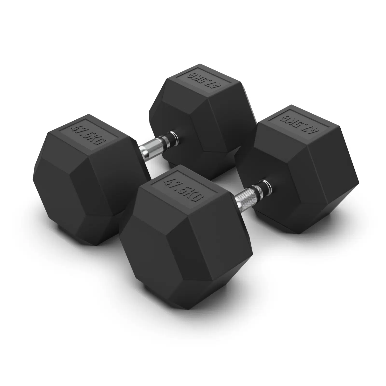 47.5KG Rubber Hex Dumbbell PAIR