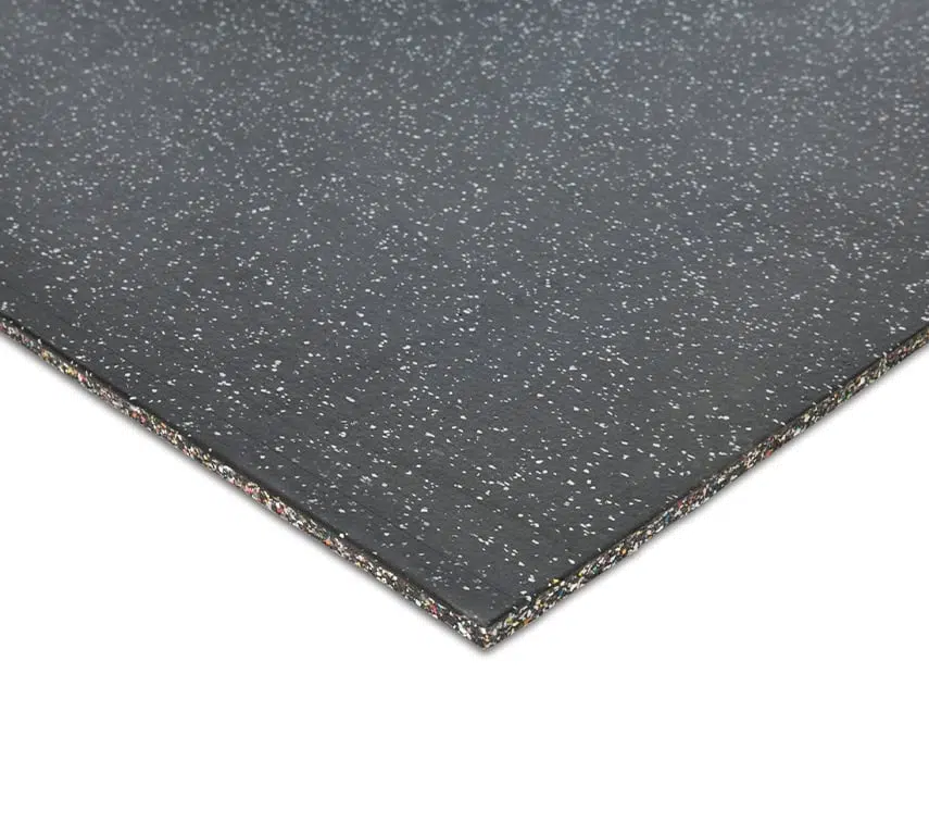 Premium Rubber Gym Mat – Black / Grey Fleck 1m x 1m x 15mm